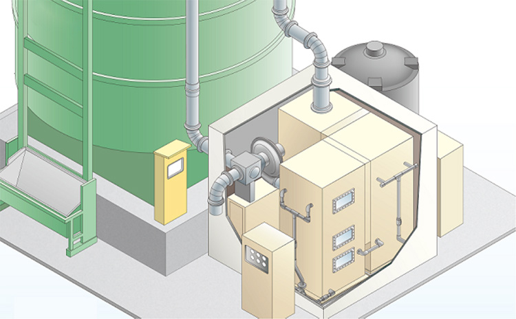 図：堆肥化コンポ＋脱臭機のイメージ図