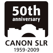 キヤノン一眼レフカメラ誕生50周年 記念シンボルマーク