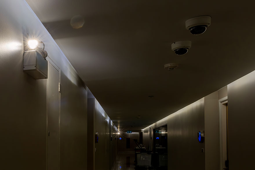 倉庫の停電の様子