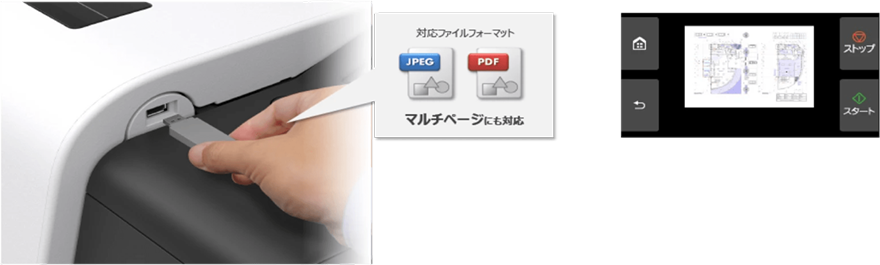 図：USBメモリーダイレクト印刷