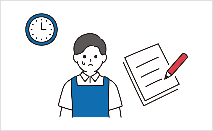 記録作業や間接業務の残業時間が多いイメージ画像