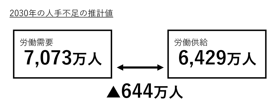 2030年の人手不足の推計値