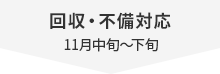 回収・不備対応 11月中旬~下旬