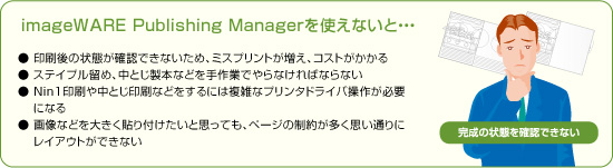imageWARE Publishing Managerを使えないと…完成の状態を確認できない