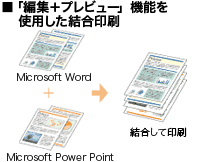 図:異なるアプリケーションからのジョブの結合イメージ
