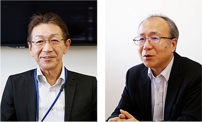 左:泉谷竹信 株式会社イシクラ 取締役 工場長/右:森下健夫 株式会社イシクラ 生産部 開発情報課 課長