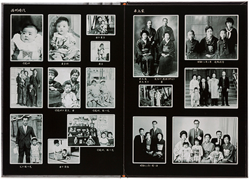 写真加工技術を活かし、古い写真を復元して作成した自分史のサンプル。ユーザーの要望に合わせ、写真の加工から出力、製本まで行なえる