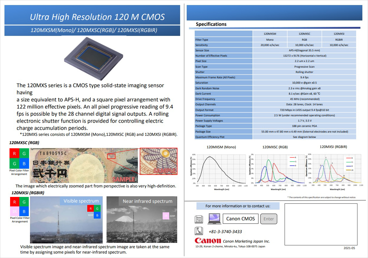 Canon Marketing Japan Inc. : CMOS Sensor | Product Line up