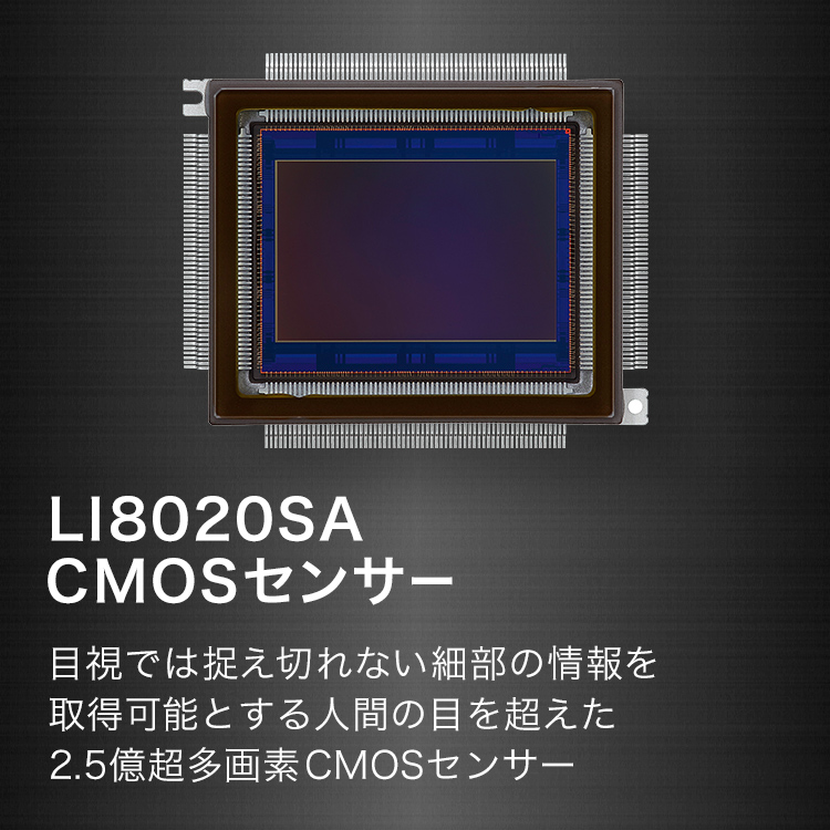 LI8020SA CMOSセンサー 目視では捉え切れない細部の情報を取得可能とする人間の目を超えた2.5億超多画素CMOSセンサー