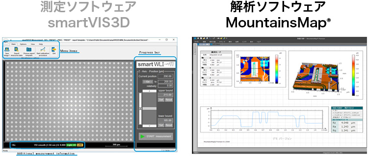 測定ソフトウエア smartVIS3D/解析ソフトウエアMountainsMap®