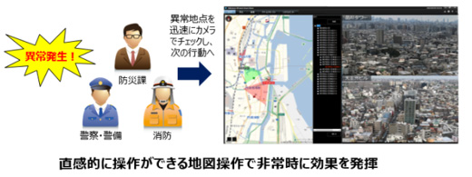 図:直感的に操作ができる地図操作で非常時に効果を発揮
