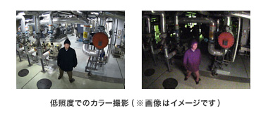 低照度でのカラー撮影(画面はイメージです)