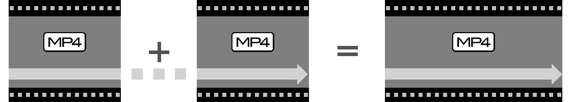 画面:分割されたMP4クリップを結合