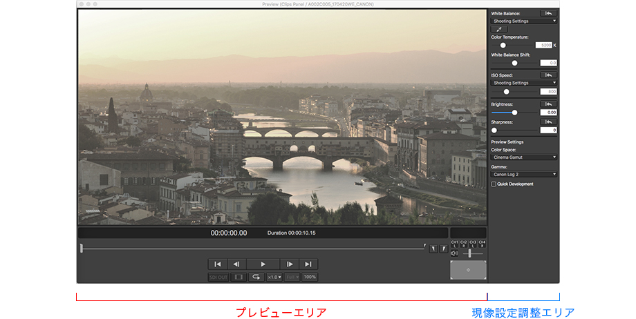 画面:Canon Cinema RAW Development