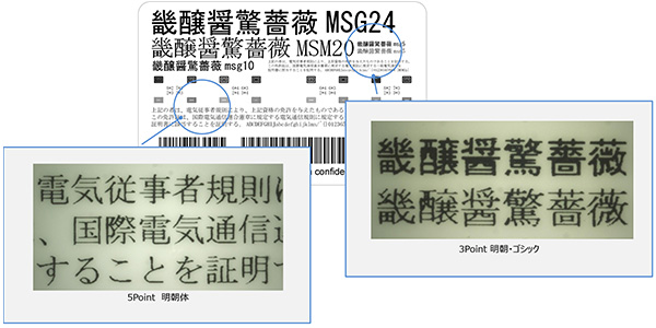 5Point:明朝体 3Point:明朝・ゴシック