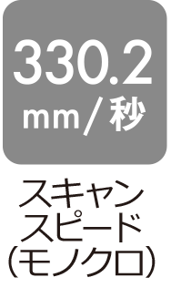 スキャンスピード（モノクロ）：330.2mm／秒