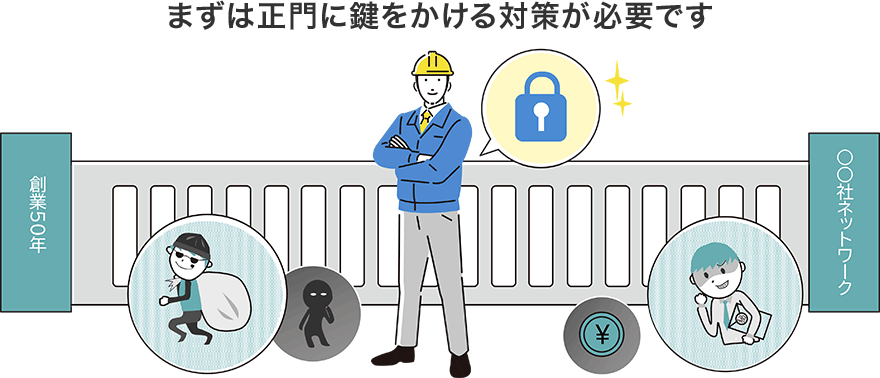まずは正門に鍵をかける対策が必要です