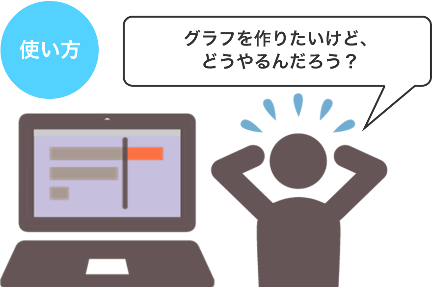 グラフを作りたいけど、どうやるんだろう?