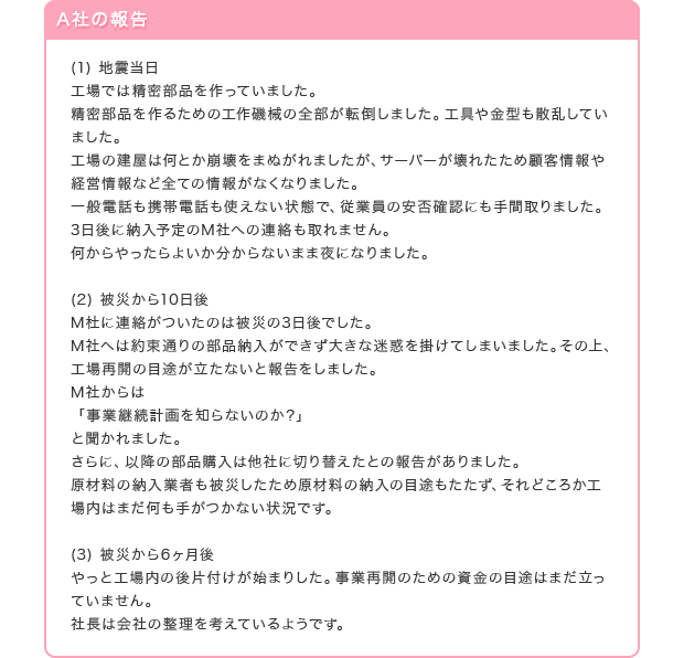 A社の報告
