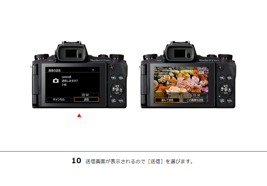 10 送信画面が表示されるので［送信］を選びます。