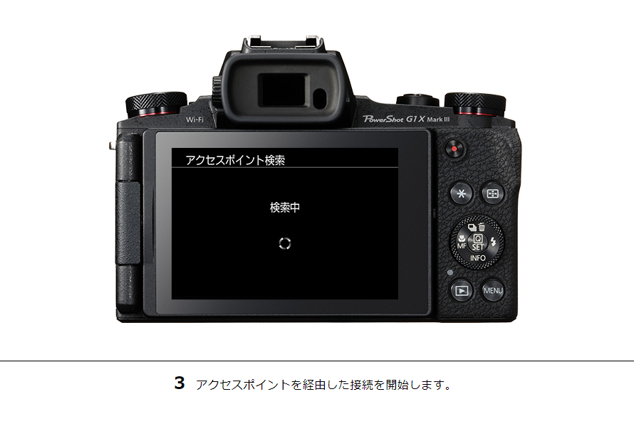 3 アクセスポイントを経由した接続を開始します。