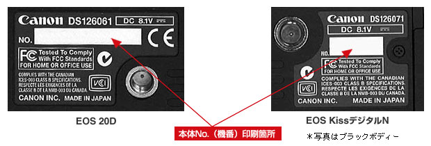 デジタル一眼レフカメラ「EOS 20D」および「EOS KissデジタルN」をご